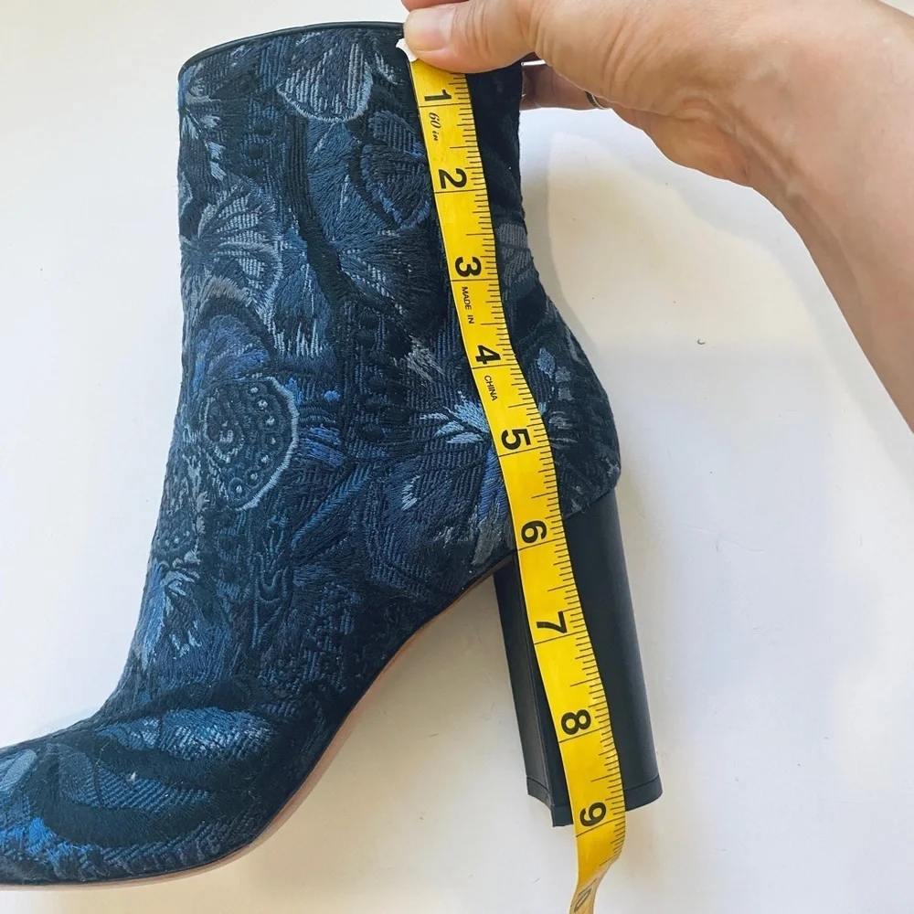 Valentino blue floral tapestry ankle boots - Picture 9 of 12